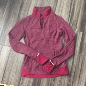 Lulu lemon Heathered red/maroon 1/4 zip pullover.